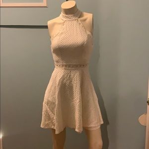 White skater dress with halter neck